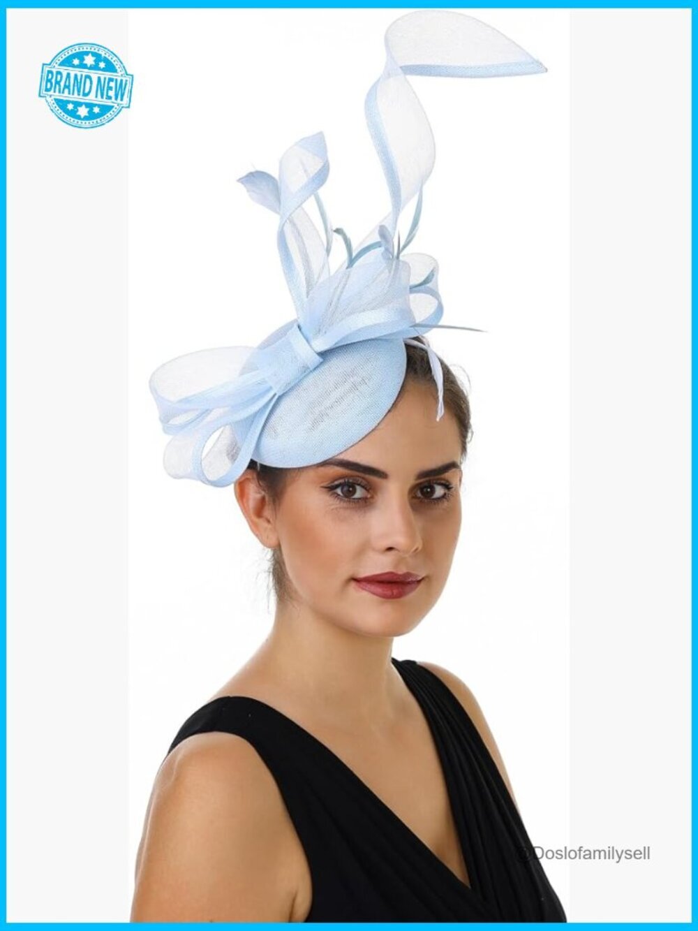 Vintage Feather Fascinator Headpiece Wedding Derby Hat Handmade Organza Mesh